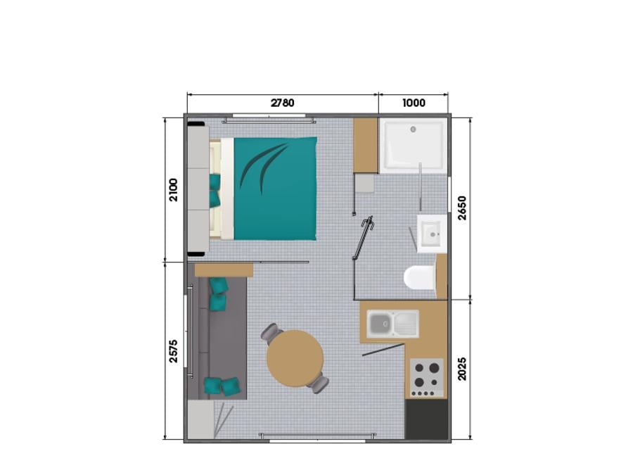 Mobilhome 2 personnes - Confort - 1 chambre - D 3