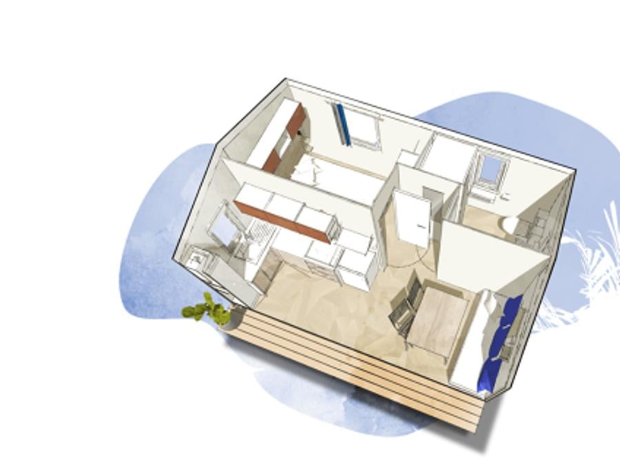 Mobilhome 2 personnes - Confort Vue Mer - 1 chambre 1