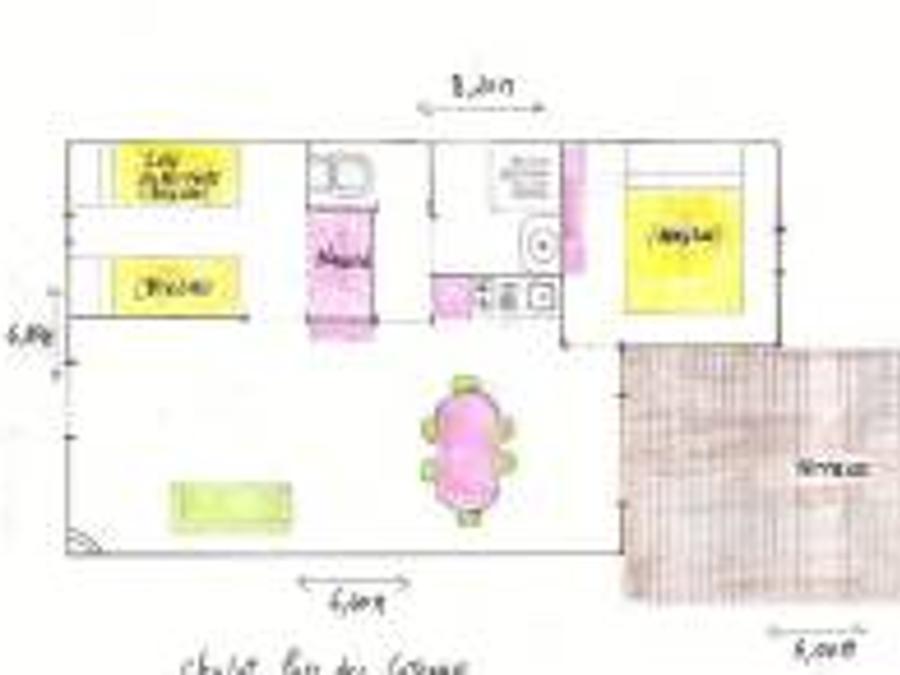 Chalet 7 personnes - Chalet 35m² (2 chambres) terrasse couverte - Le Parc des Coteaux 800m du camping 5/7 pers 5