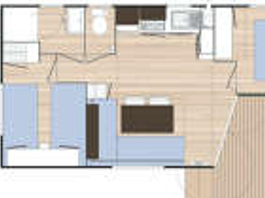 Mobilhome 4 personnes - Mobil-home Escapade 24m² - 2 chambres + Télévision 15