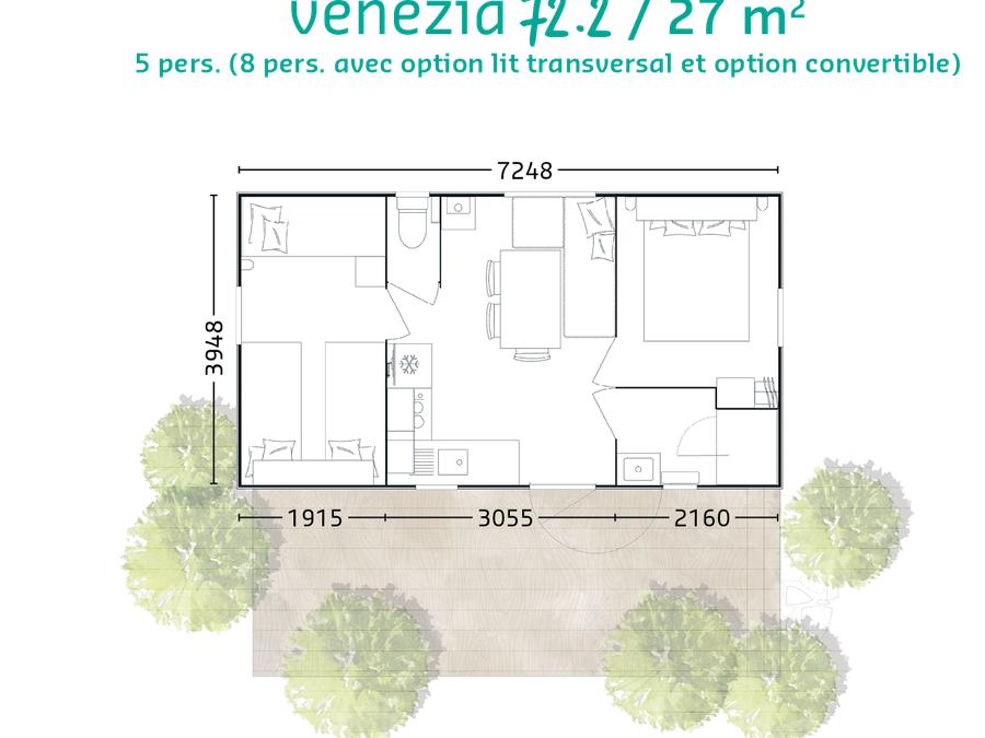 Mobilhome 5 personnes - Mobil-home Club 5 27m² - 2 chambres + Télévision 14