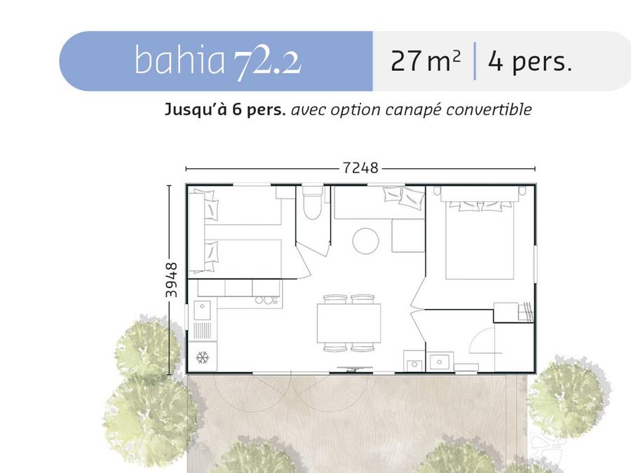 Mobilhome 4 personnes - Mobil-home Escapade Premium 27m² - 2 chambres + télévision 5