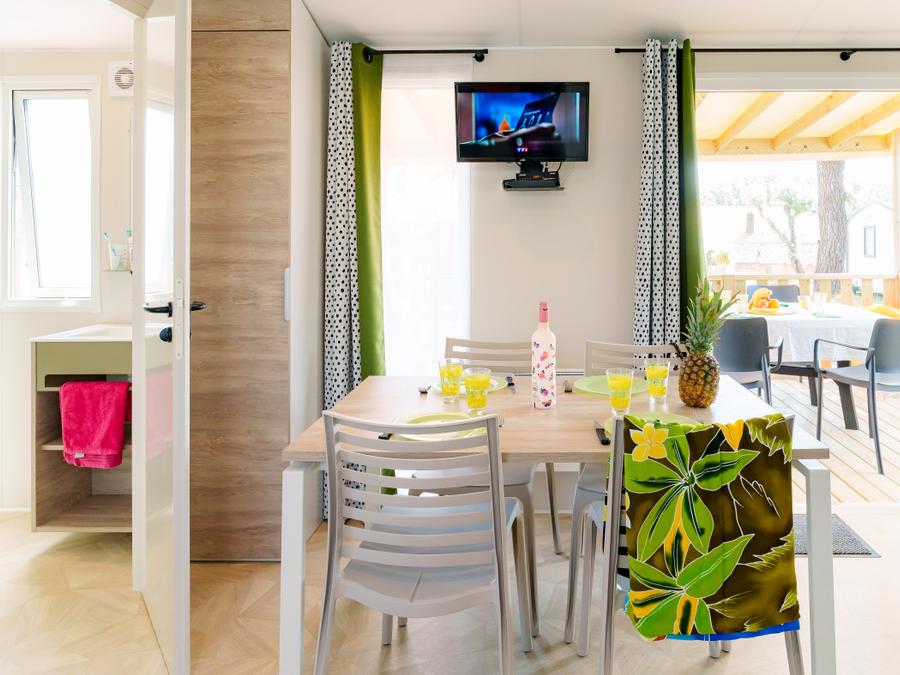 Mobilhome 4 personnes - Mobil-home Escapade Premium 27m² - 2 chambres + télévision 7
