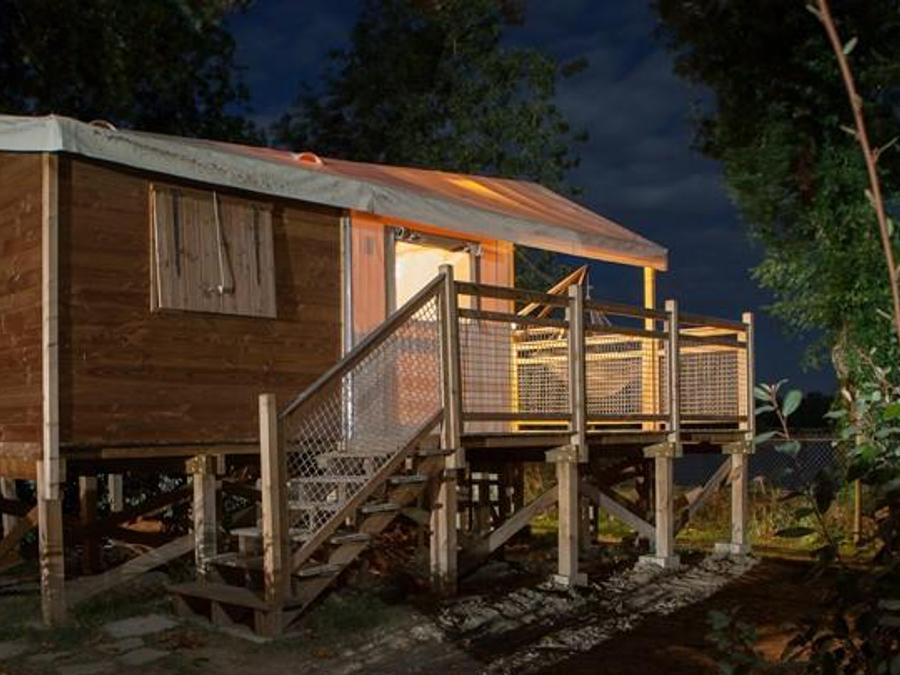 Tente en toile et en bois 4 personnes - Ecolodge (sur pilotis) sans sanitaires 5