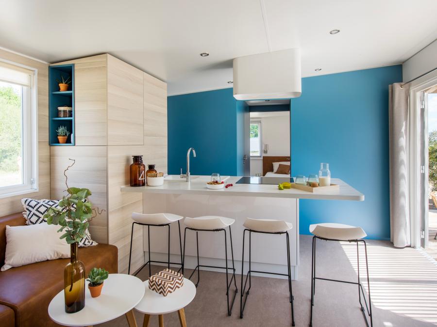 Mobilhome 4 personnes - Cottage premium 2 chambres 2 salles de bain, TV, terrasse couverte 3