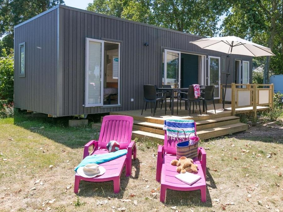 Mobilhome 4 personnes - Cottage premium 2 chambres 2 salles de bain, TV, terrasse couverte 1