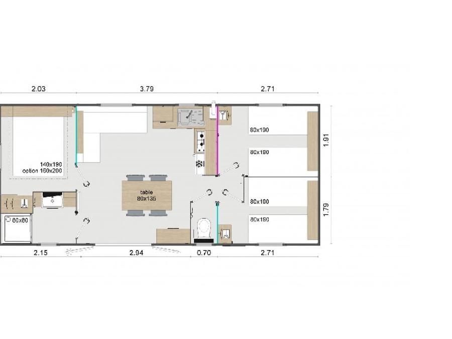 Mobilhome 6 personnes - Confort - 3 chambres 4