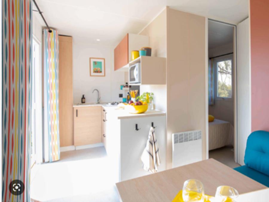 Mobilhome 2 personnes - - 20m² - 1 chambre - terrasse couverte 9m² 1