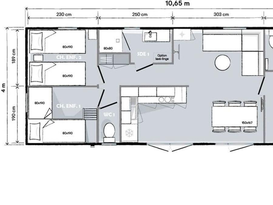 Mobilhome 6 personnes - - 40m² - 3 chambres - terrasse couverte 1
