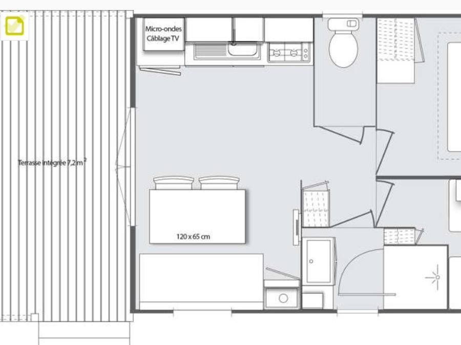 Mobilhome 4 personnes - Cabane 4 pers clim 6