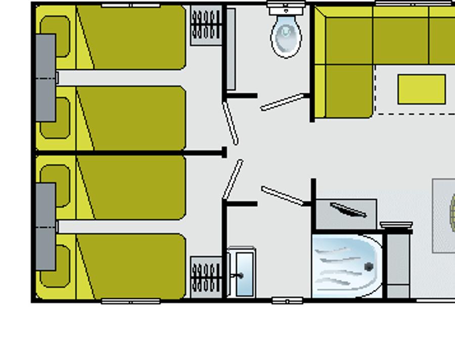Mobilhome 6 personnes - Mobil Home Premium 41m2 (3ch-6pers) + 2 salles de bains + clim 9
