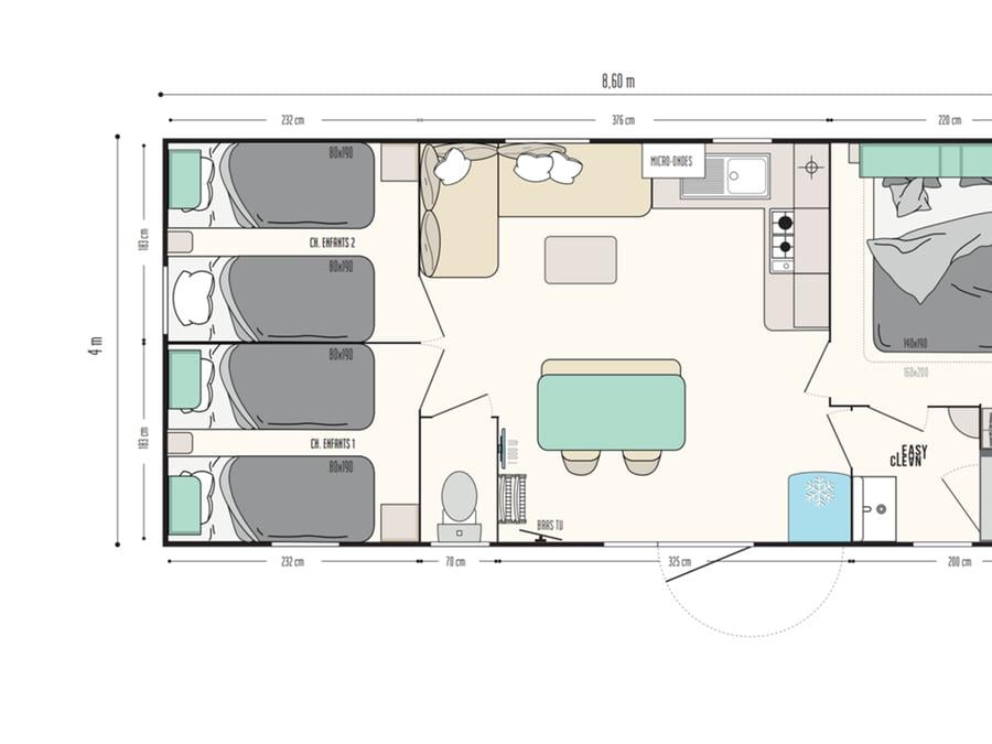 Mobilhome 6 personnes - Cordélia Nouveauté (Vue sur mer en supplément 300€ à réservé avant l'arrivée) 2