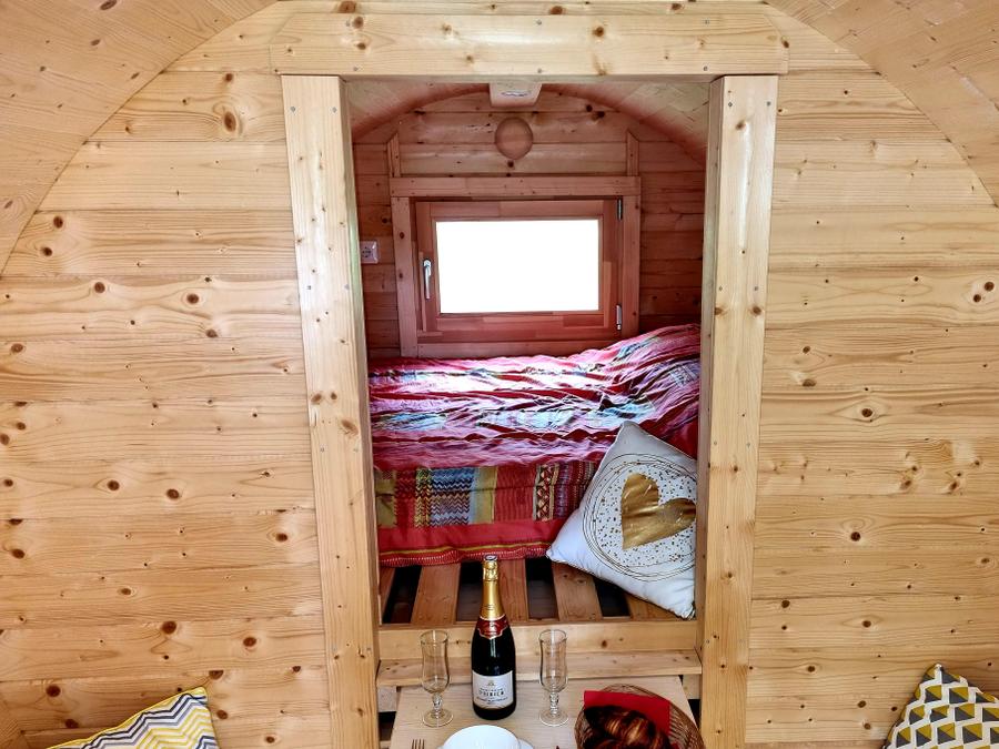 Tente en toile et en bois 2 personnes - Tonneau 2 personnes 2