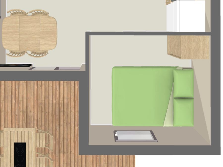 Chalet 5 personnes - CONFORT 29 m² (2 chambres) + terrasse 11m² + TV 6