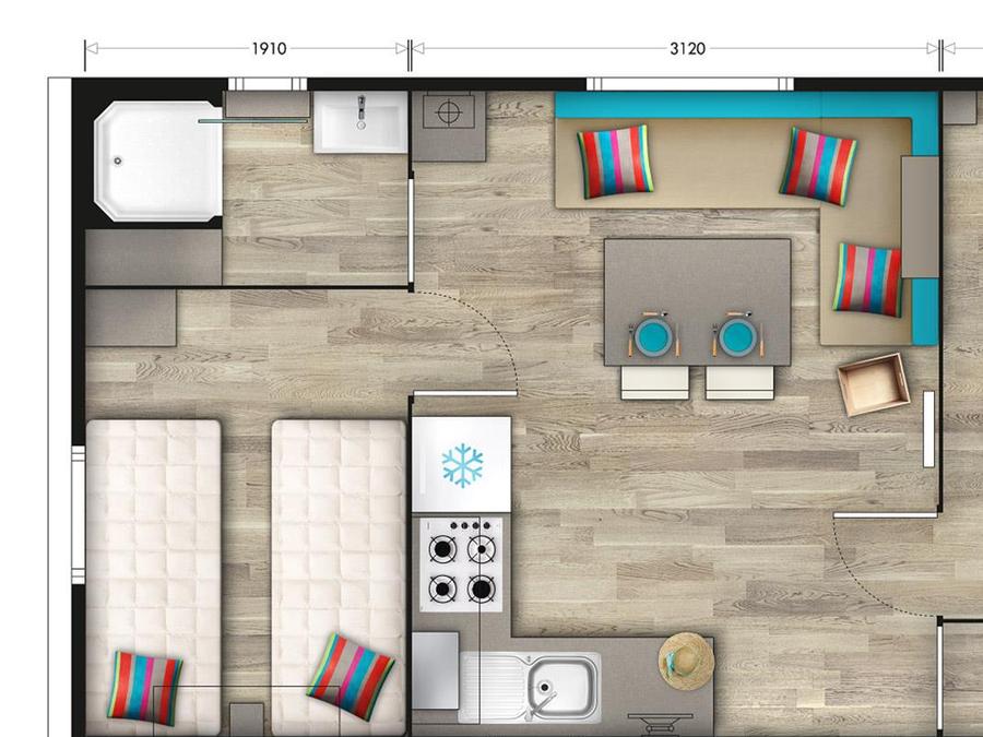 Mobilhome 6 personnes - Mobil-home Confort 31m² 2 chambres + TV 4/6 pers 7