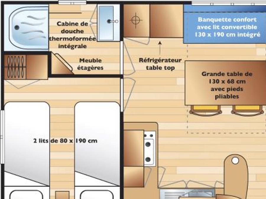 Mobilhome 4 personnes - Mobil-home Standard 23m² 2 chambres 4 pers 8