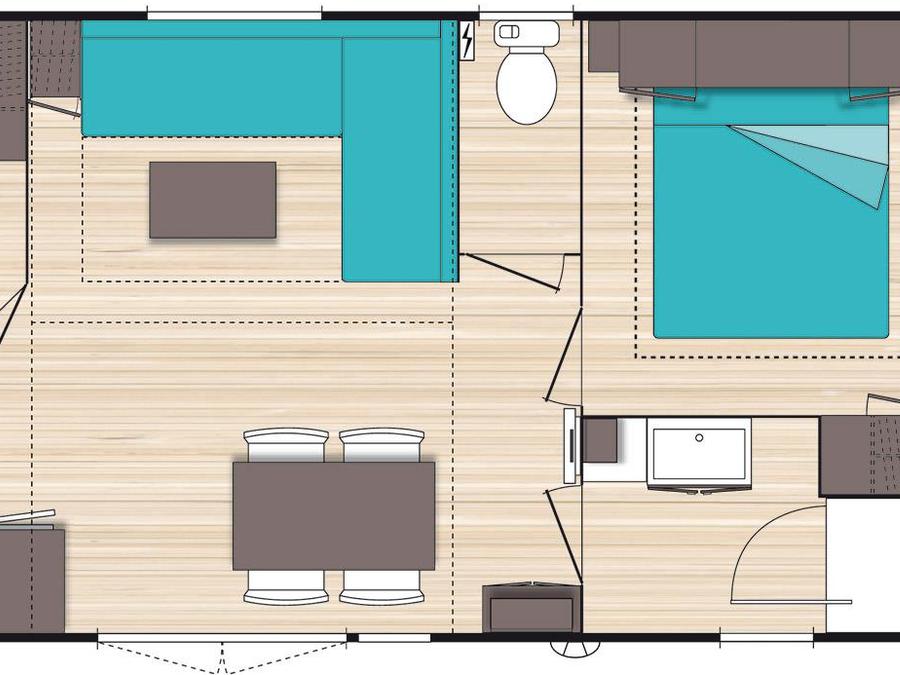 Mobilhome 4 personnes - Mobil-home Standard 23m² 2 chambres 4 pers 6