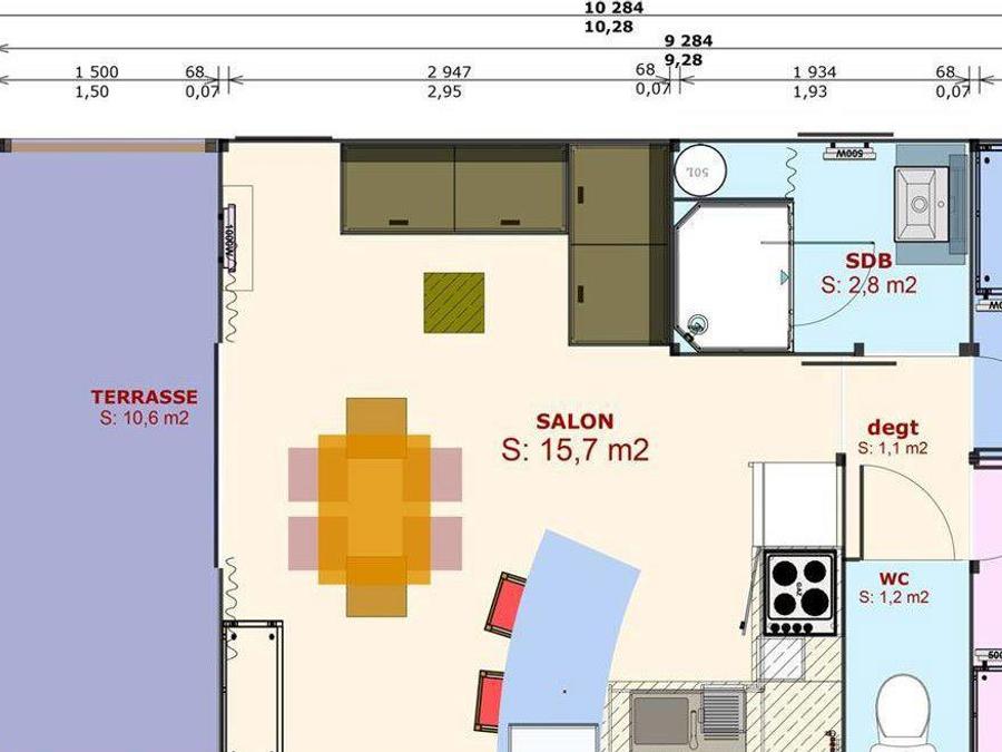 Lodge 4 personnes - Cabane lodge Sweet Flower Confort + 32m² 2 chambres 4 pers 9
