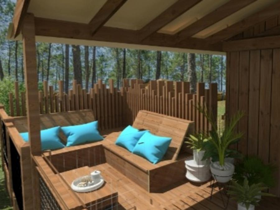 Lodge 4 personnes - Cabane lodge Sweet Flower Confort + 32m² 2 chambres 4 pers 10