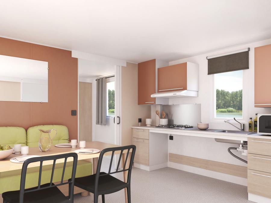 Mobilhome 4 personnes - Mobil-home Confort 34m² + TV + CLIM 2 chambres - PMR 4 pers 1