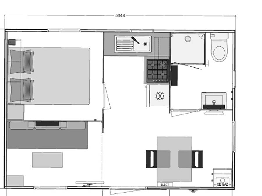 Mobilhome 2 personnes - Mobil home Ibiza Modulo - 1 chambre 2/4 pers 6