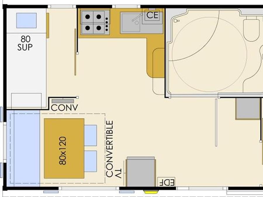 Mobilhome 4 personnes - Mobil-home CONFORT PMR 2 chambres 32 m² 4 pers 7