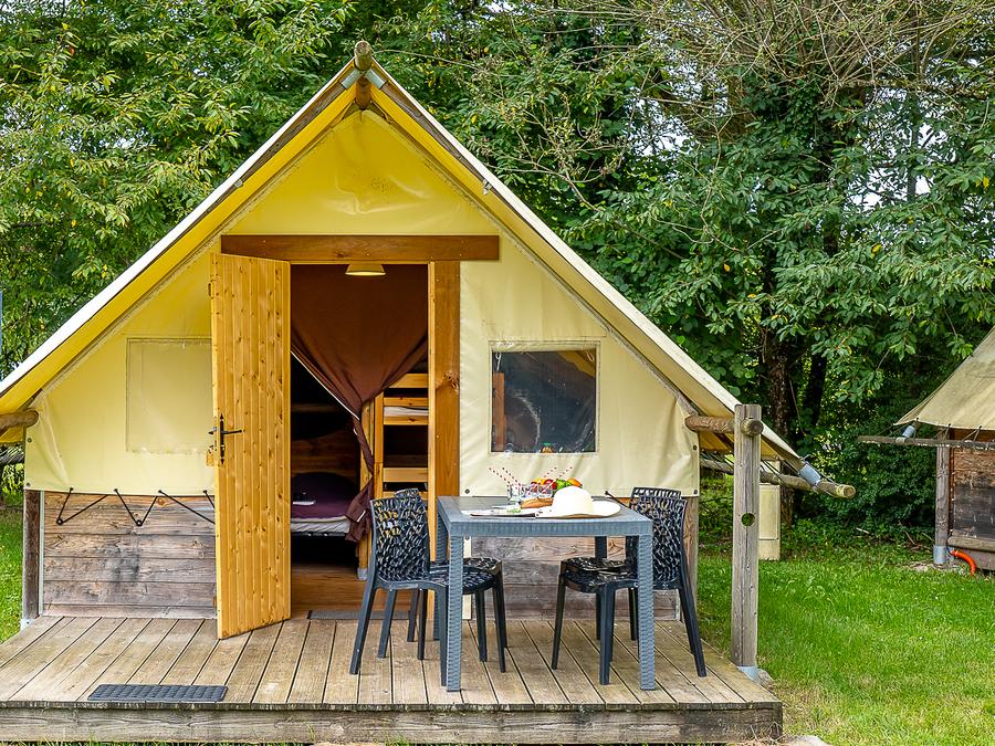 Tente en toile et en bois 4 personnes - Canadienne 2 chambres 0