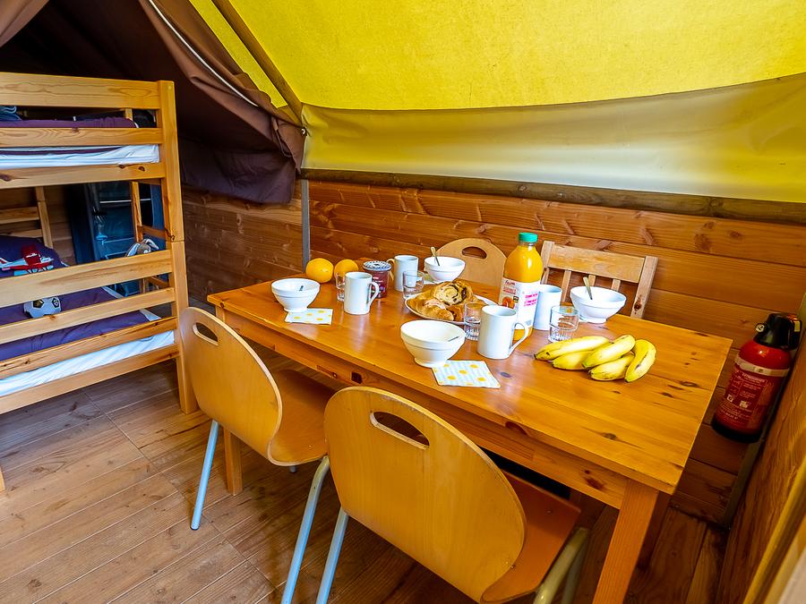 Tente en toile et en bois 4 personnes - Canadienne 2 chambres 2