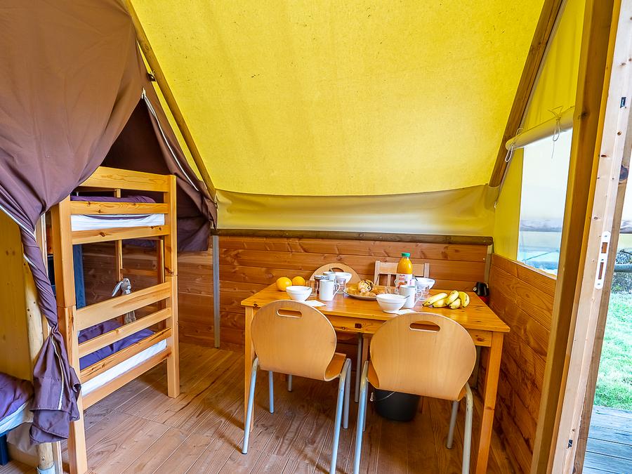 Tente en toile et en bois 4 personnes - Canadienne 2 chambres 3