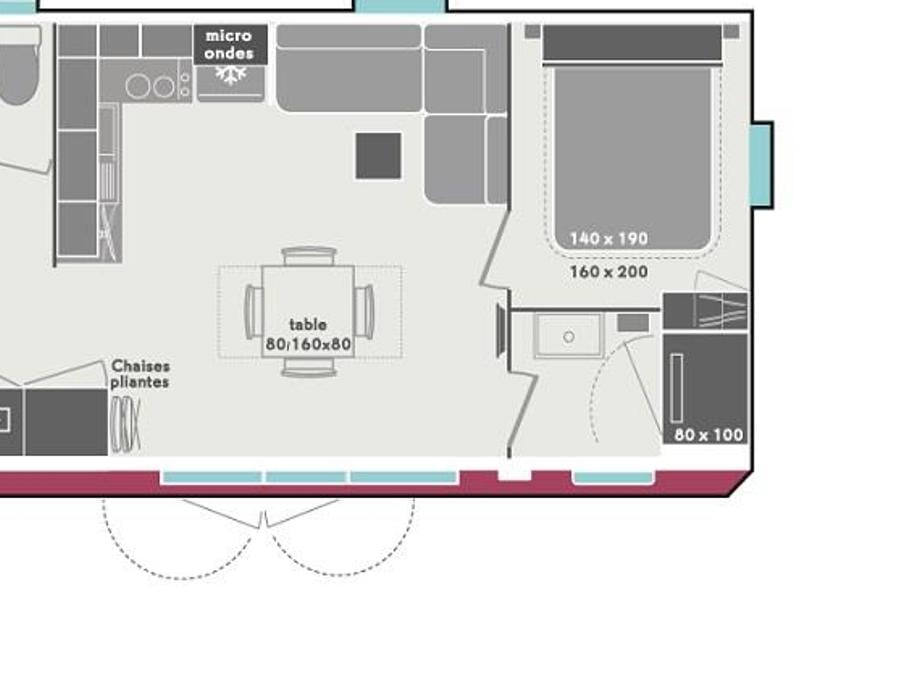 Mobilhome 6 personnes - FAMILLE - 3 chambres 6