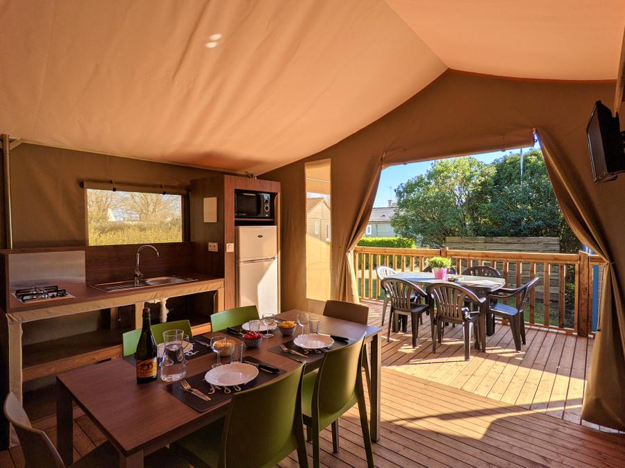 Tente en toile et en bois 6 personnes - LODGE GRAND CONFORT TIBYDI 2