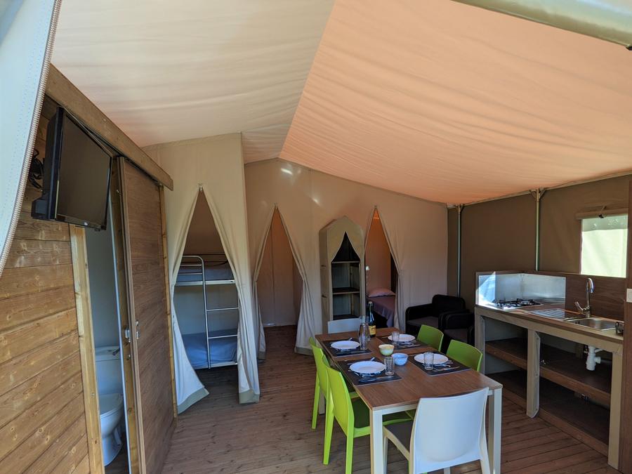Tente en toile et en bois 6 personnes - LODGE GRAND CONFORT TIBYDI 9