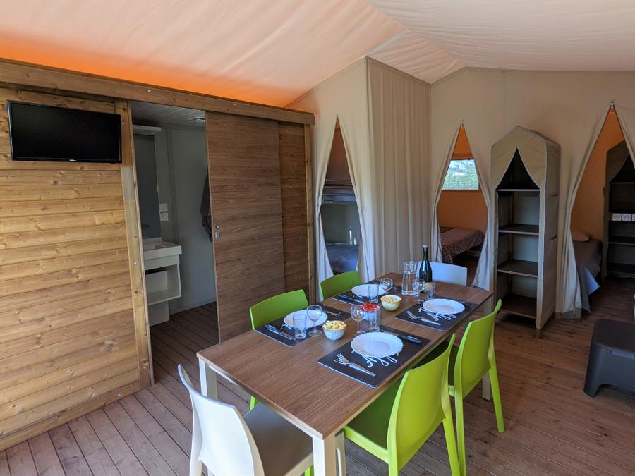 Tente en toile et en bois 6 personnes - LODGE GRAND CONFORT TIBYDI 1