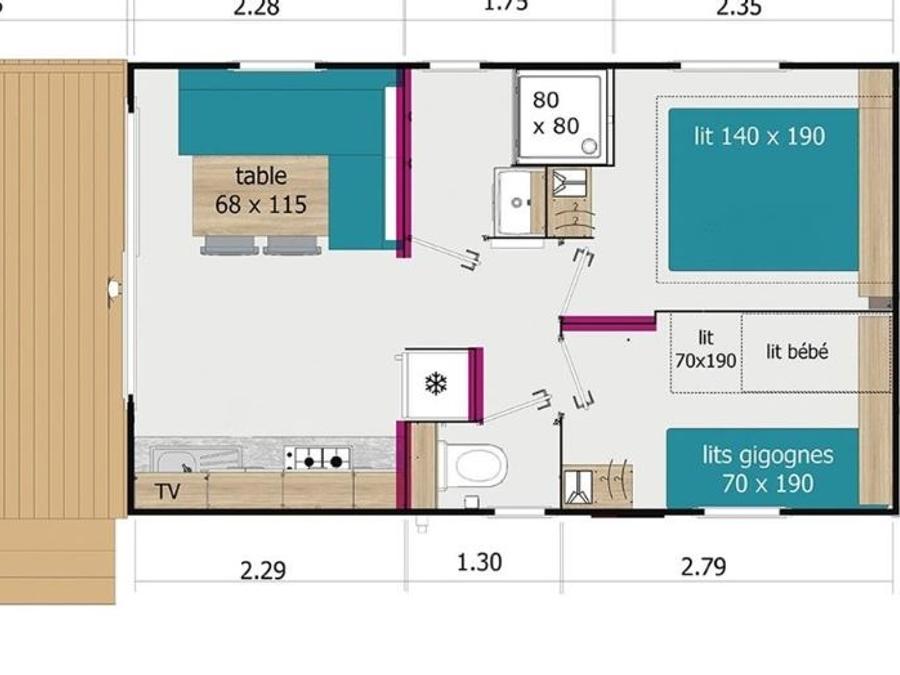 Mobilhome 4 personnes - Lodge 75 confort 2