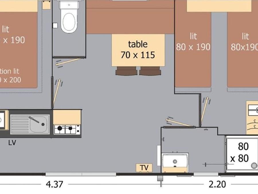 Mobilhome 4 personnes - Lodge 64 3