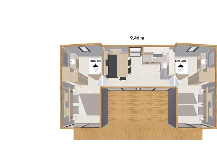 Mobilhome 4 personnes - COTTAGE PREMIUM&nbsp;PLUS 7