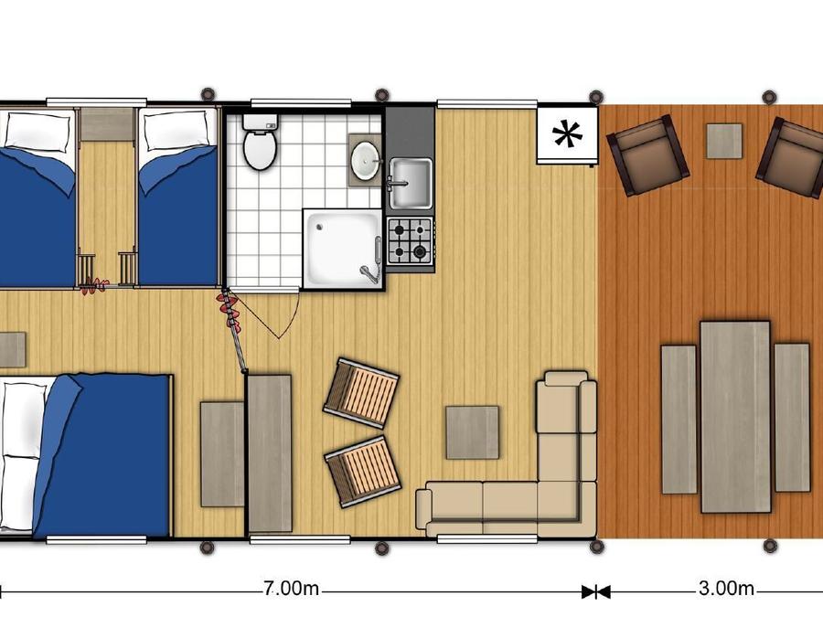 Tente en toile et en bois 6 personnes - ESTRELLA PARADIS Extra Lodge Nomad grand confort comme à la maison 35m2 - 6 personnes 7