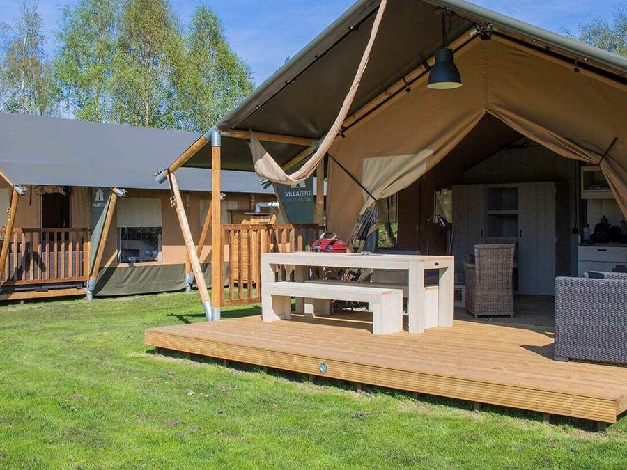Tente en toile et en bois 6 personnes - ESTRELLA PARADIS Extra Lodge Nomad grand confort comme à la maison 35m2 - 6 personnes 0