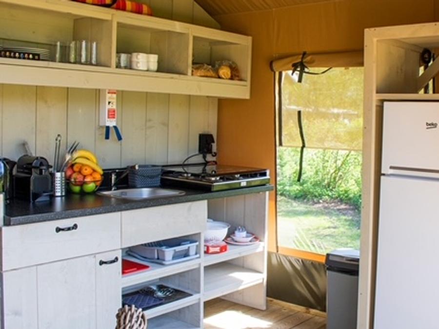 Tente en toile et en bois 6 personnes - ESTRELLA PARADIS Extra Lodge Nomad grand confort comme à la maison 35m2 - 6 personnes 6