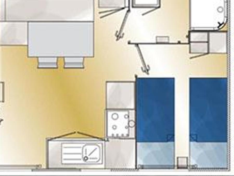Mobilhome 4 personnes - MORGANE ANA CASSANDRE Mobil-home Confort 31m² - 2 chambres sur parcelle >100m2 5