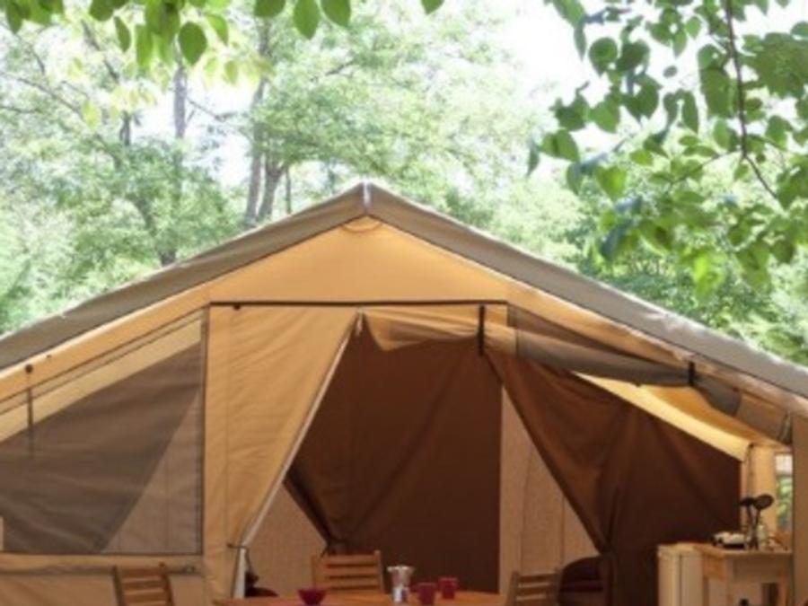 Tente en toile et en bois 4 personnes - Tente Lodge 10 + 20 m² - 2 chambres / sans sanitaires 1