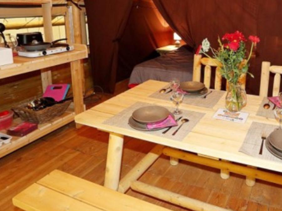 Tente en toile et en bois 4 personnes - Tente Lodge 10 + 20 m² - 2 chambres / sans sanitaires 5