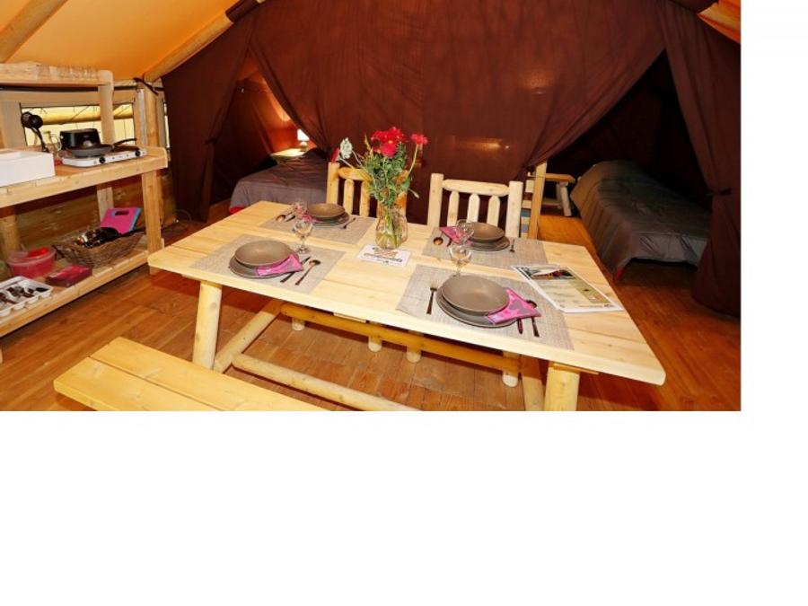 Tente en toile et en bois 4 personnes - Tente Lodge 10 + 20 m² - 2 chambres / sans sanitaires 3