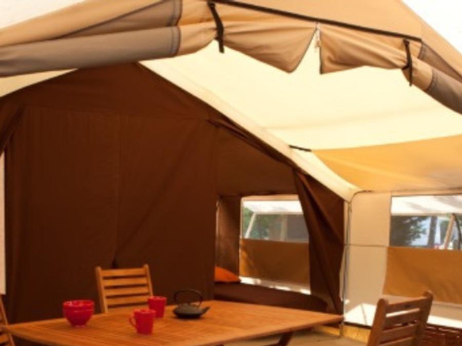 Tente en toile et en bois 4 personnes - Tente Lodge 10 + 20 m² - 2 chambres / sans sanitaires 4