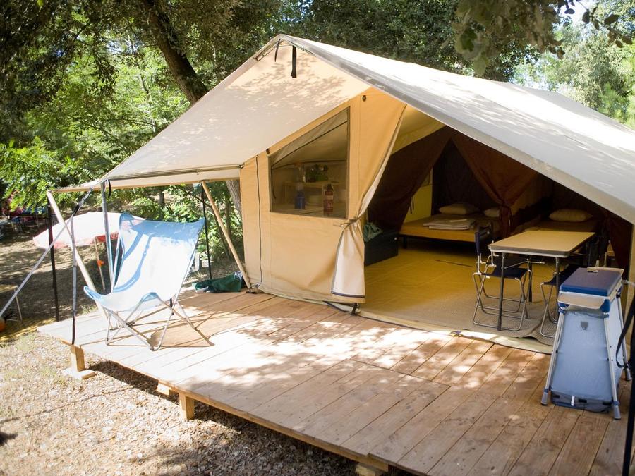Tente en toile et en bois 4 personnes - Tente Lodge 10 + 20 m² - 2 chambres / sans sanitaires 0