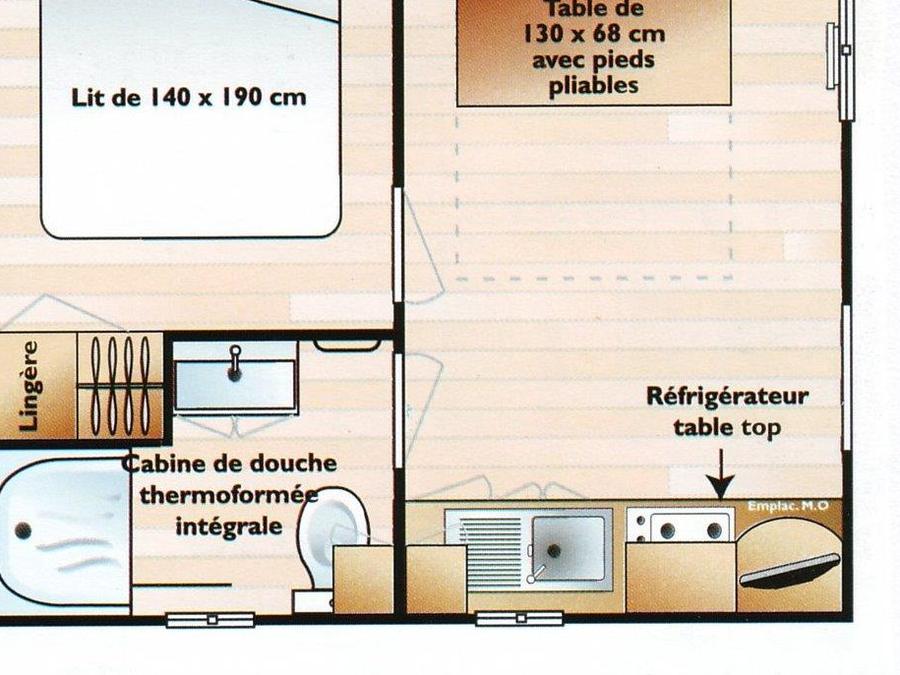 Mobilhome 2 personnes - ASTRIA 16m² / 1 chambre - sans terrasse 5