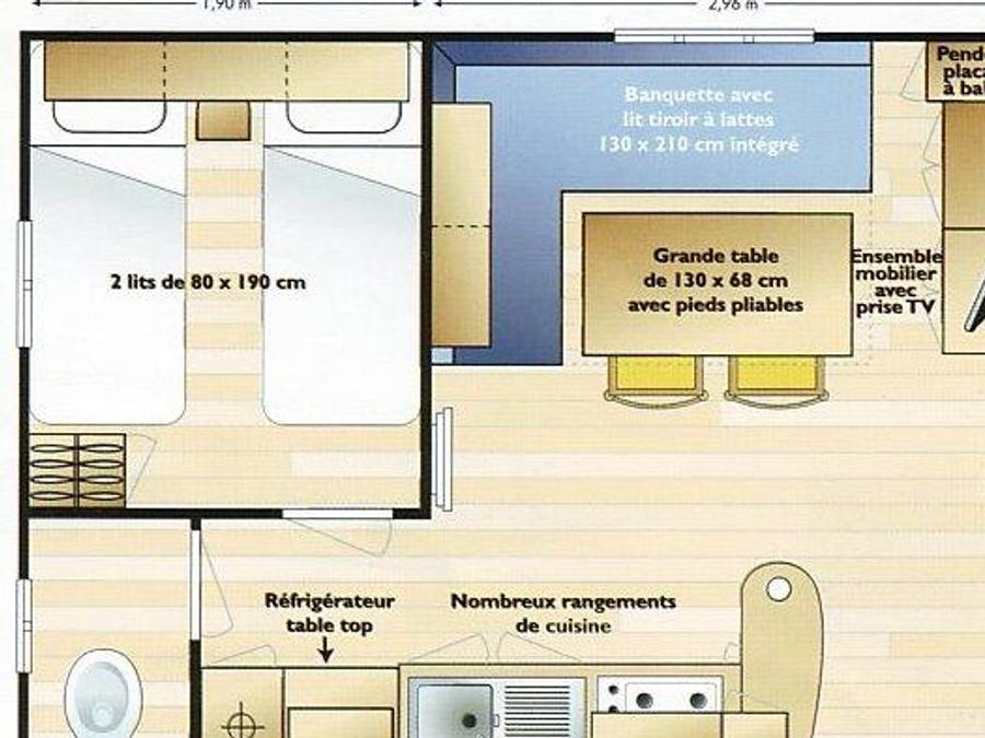Mobilhome 4 personnes - SUPER MERCURE 28m² / 2 chambres - sans terrasse 3