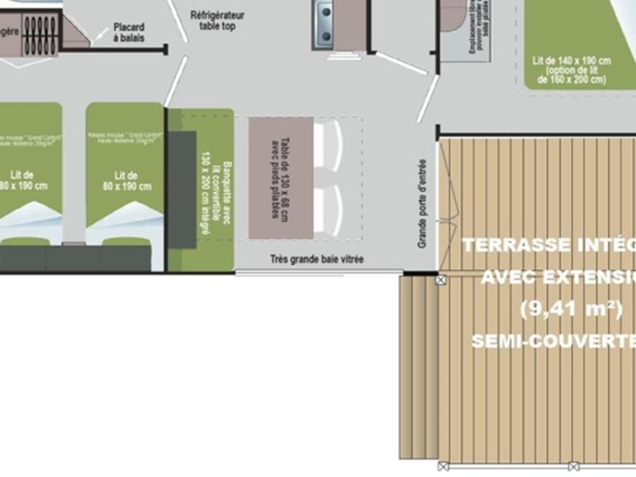 Mobilhome 4 personnes - LODGIA - 2 chambres - terrasse intégrée 4