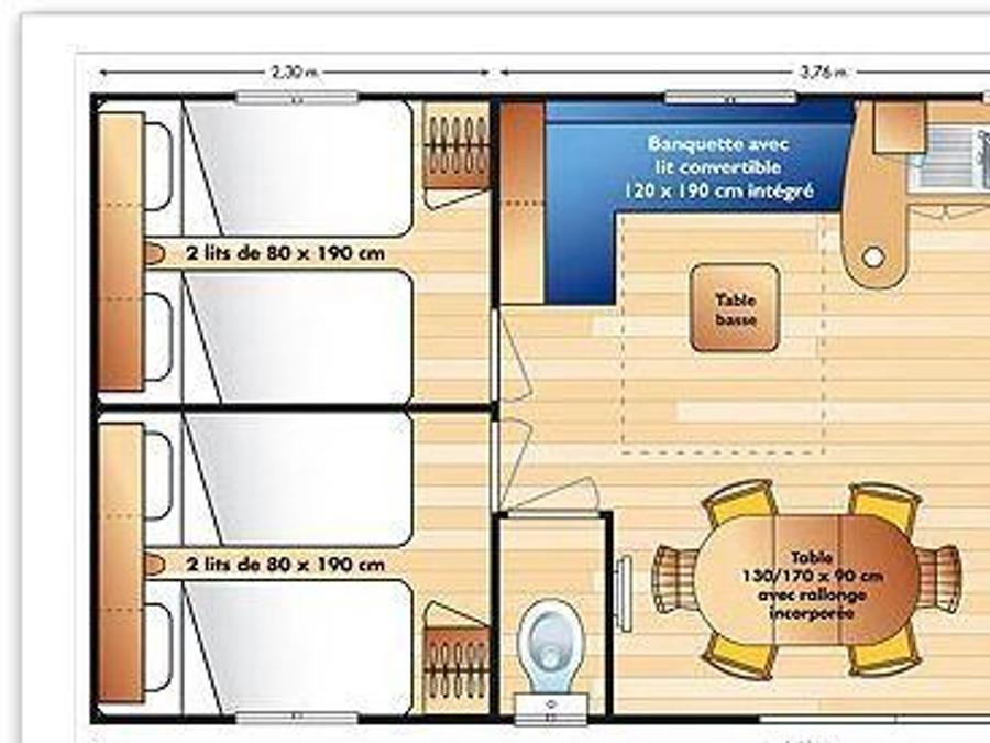 Mobilhome 6 personnes - SUPER CORDELIA 32m² / 3 chambres - sans terrasse 7