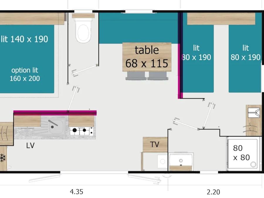 Mobilhome 4 personnes - CONFORT 4